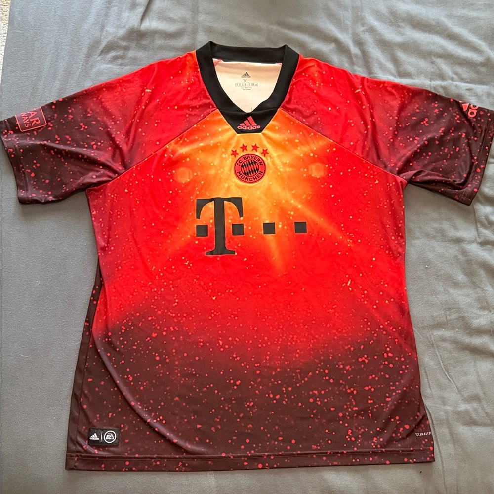 adidas Red and Black Gradient FC Bayern Training Jersey